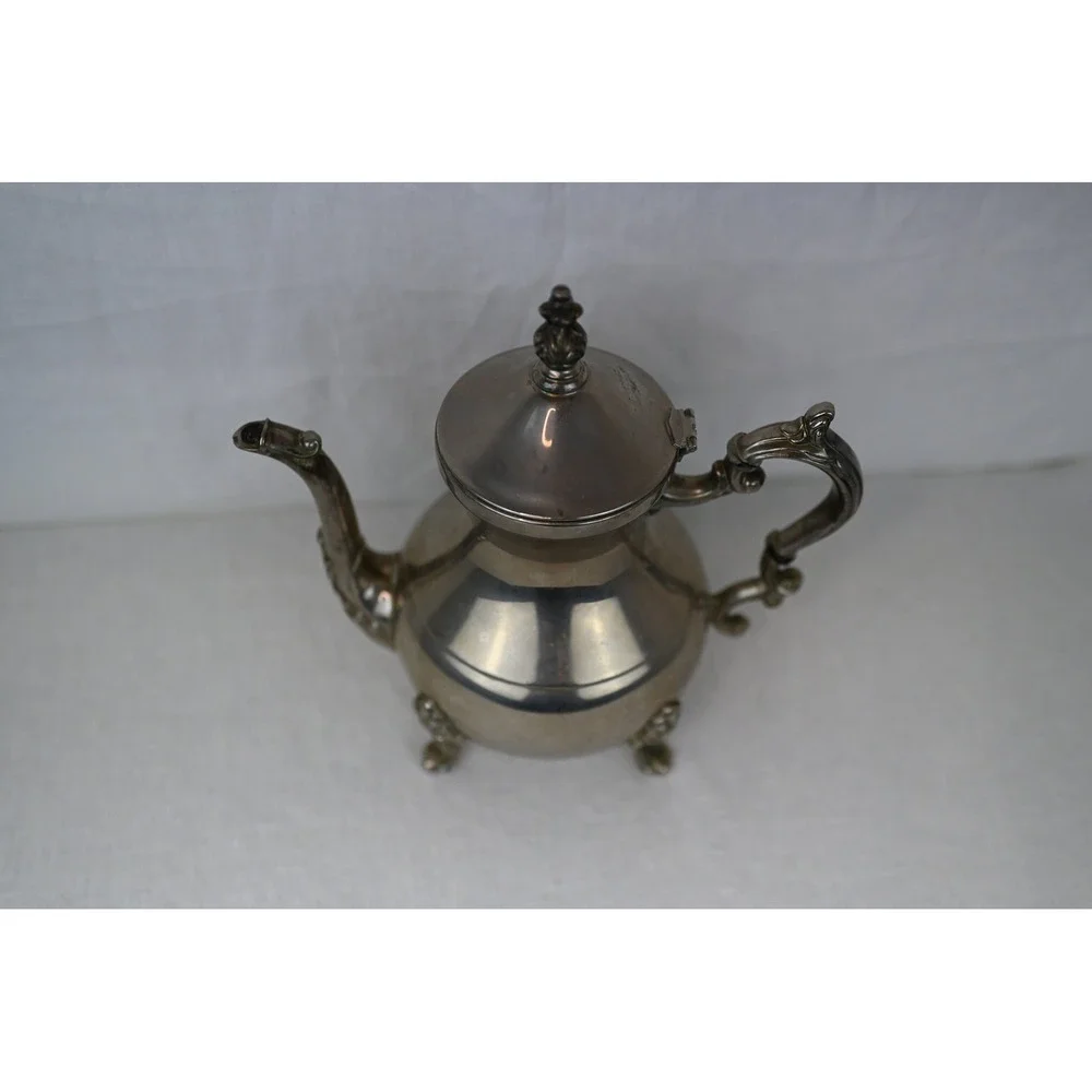 Vintage International Silver Company Tea Pot Silver Plated Footed 10x10